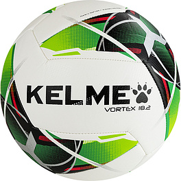 Мяч футб. KELME Vortex 18.2, 9886120-127, р.4, 10 панелей, ПУ, маш. сш., бело-зеленый